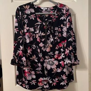 Croft & Barrow 3/4 Sleeve Floral Blouse